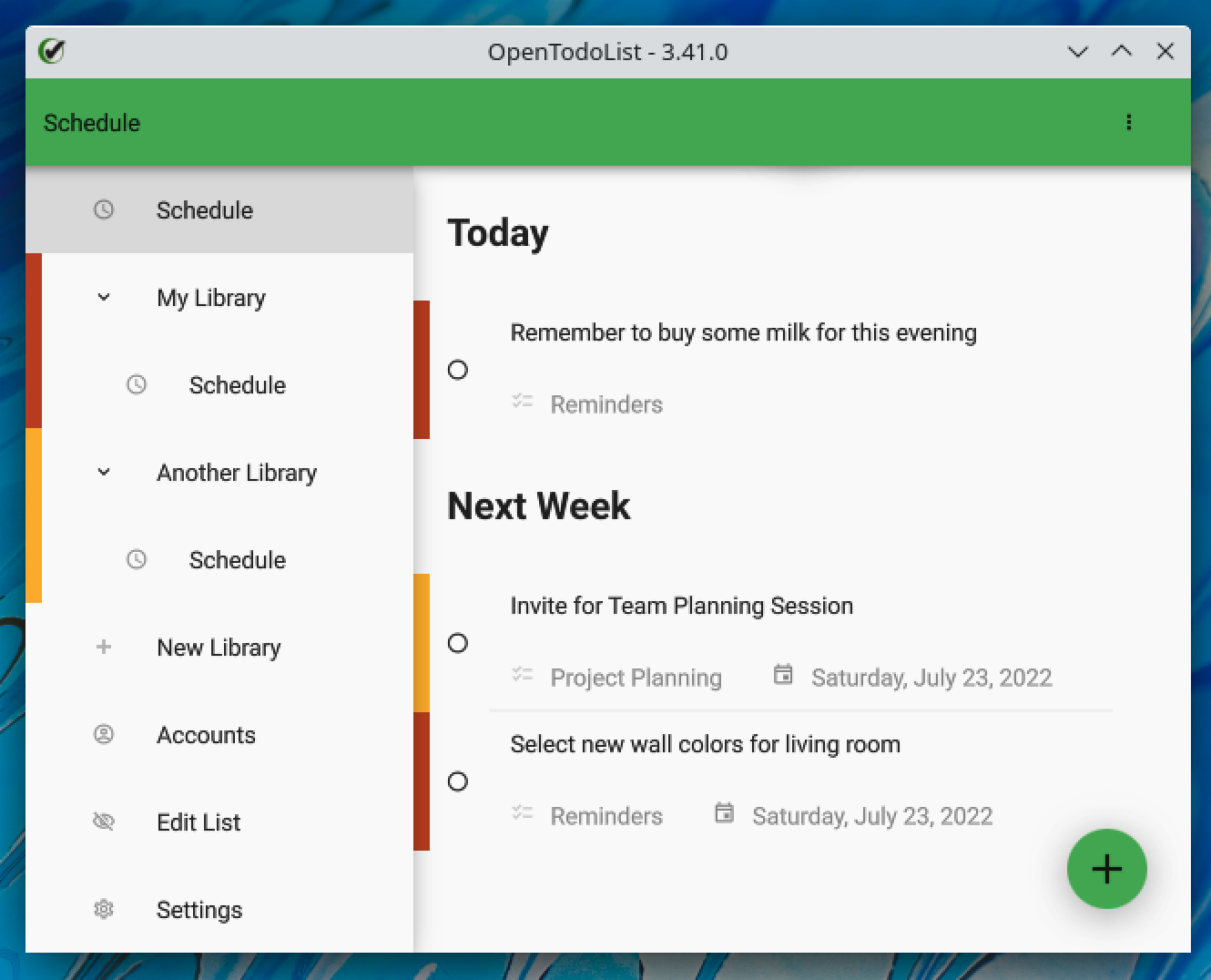 global schedule view